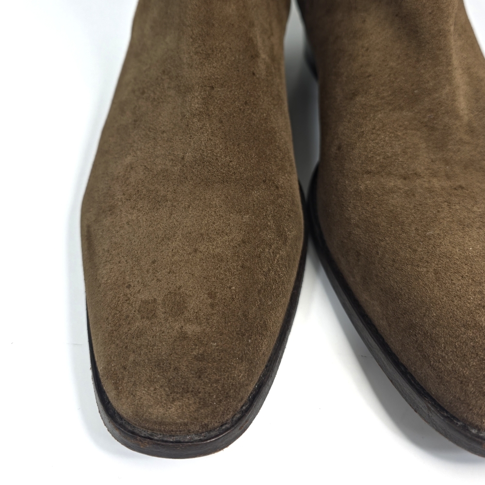 AllSaints Suede Chelsea Boots Tan Elastic Panel Pull On Size 44 US 11 - Picture 14 of 15